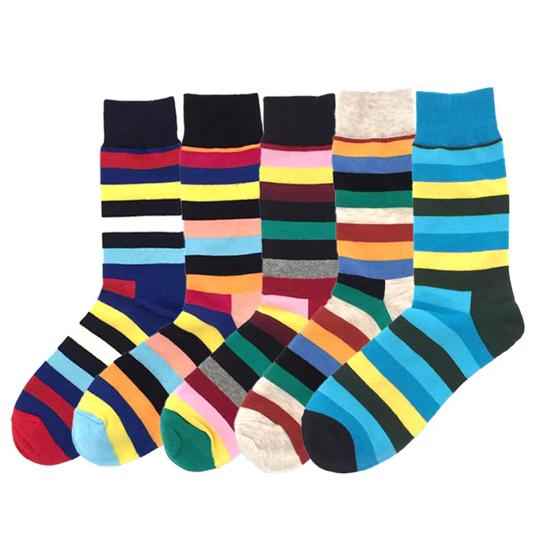 Viertelsocken mit Farbstreifen (5 Paar)