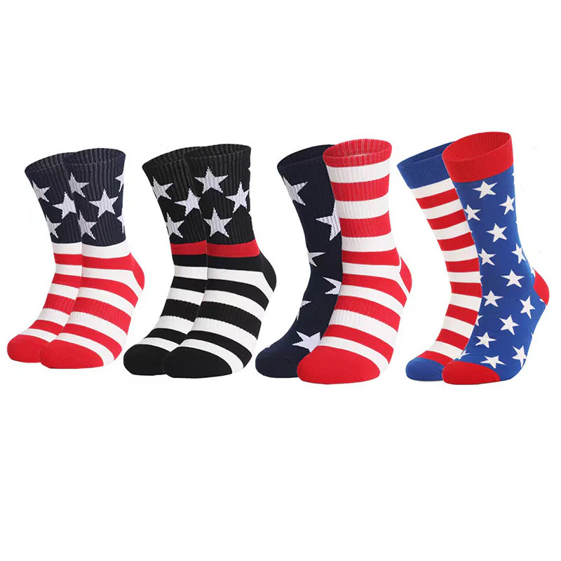 Viertelsocken mit amerikanischen Flaggenmotiven (4 Paar)