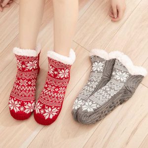 Übergröße V-Hausschuhsocken in Schneeflockenform