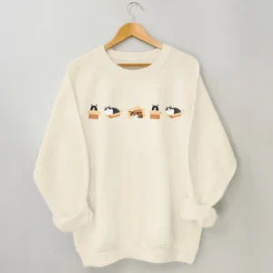 Sweatshirt mit Katzenmotiv in Übergröße