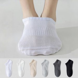 Leichte, atmungsaktive Mesh-Socken in Unifarben, unsichtbar (6 Paar)