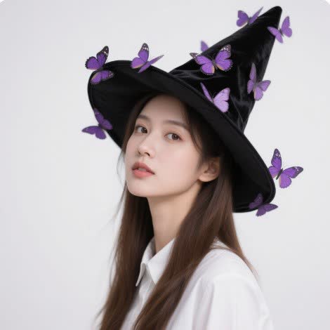 Übergröße Halloween Schmetterling Hexenhut