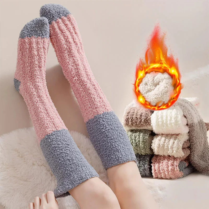 Plüsch-Fleece-Kniestrümpfe (4 Paar)