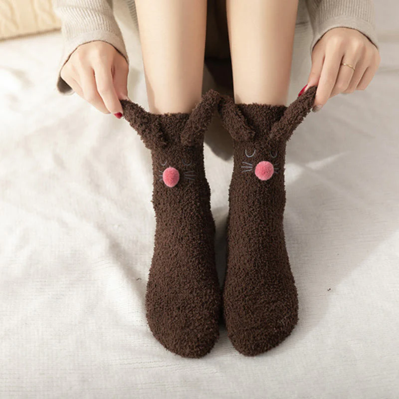 Plüsch-Hasenohren-Socken (3 Paar) – Bild 3