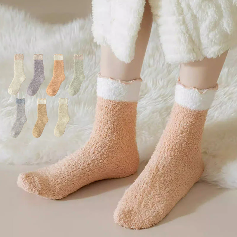 Schlafsocken aus Korallenfleece (7 Paar)