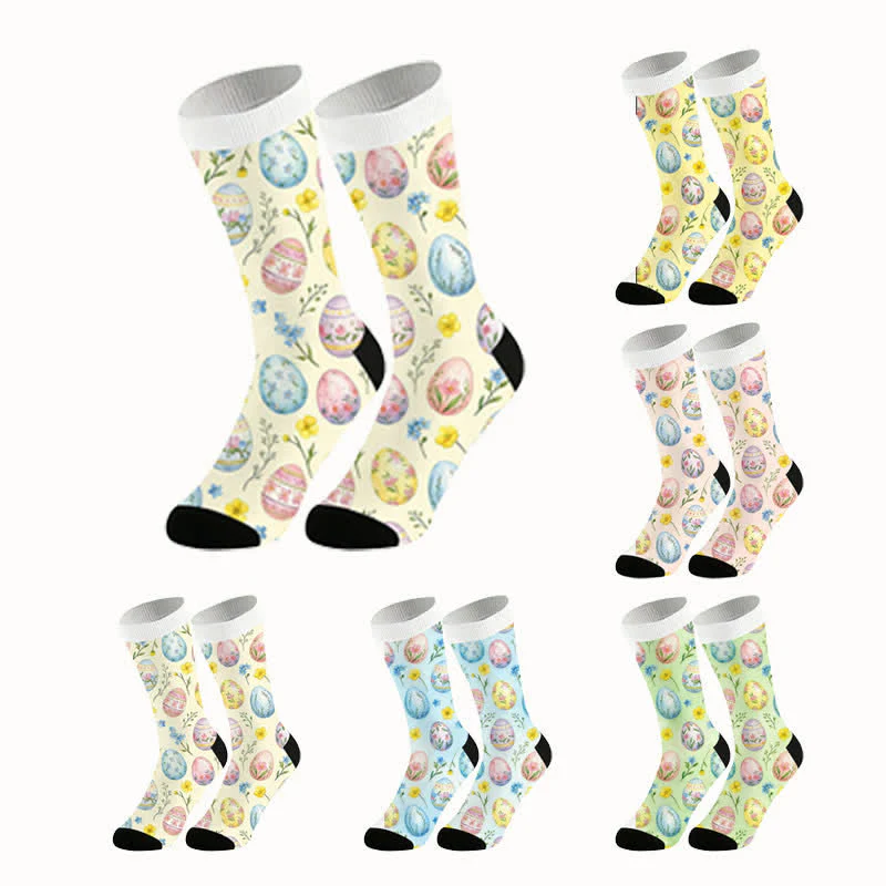Pastellfarbene Ostereier-Socken (2 Paar) – Bild 3