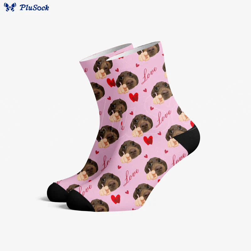 Herz-Hund-Gesicht-Viertel-Socken