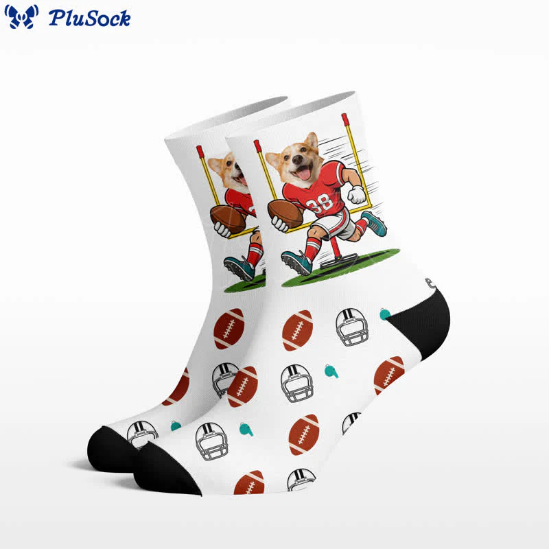 Fußball-Hundegesicht-Viertelsocken