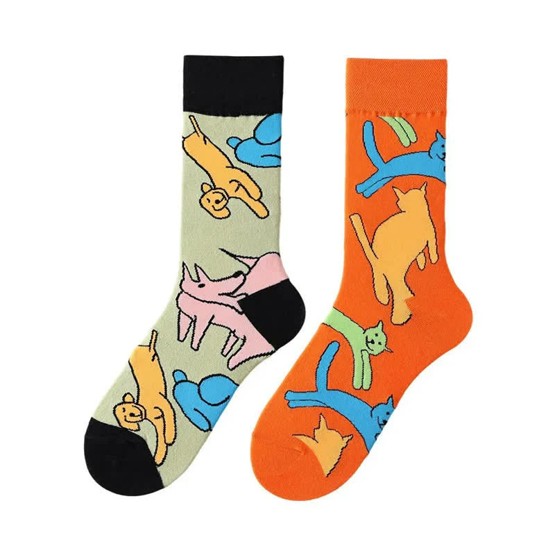 Verspielte Hunde- und Katzen-Viertel-Socken