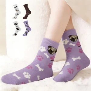 Viertelsocken mit niedlichem Hundemotiv (4 Paar)