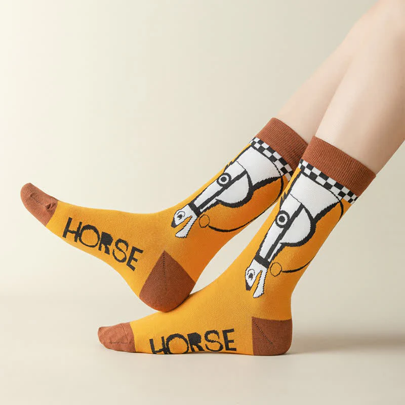 Socken mit Cartoon-Pferdemotiv (3 Paar) – Bild 5