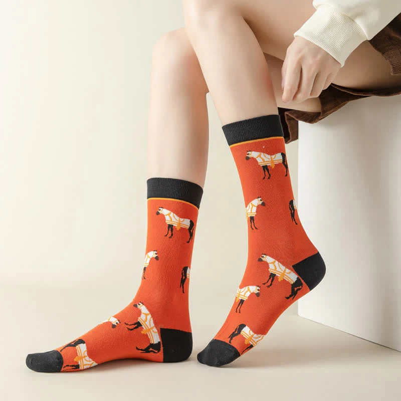 Socken mit Cartoon-Pferdemotiv (3 Paar) – Bild 8
