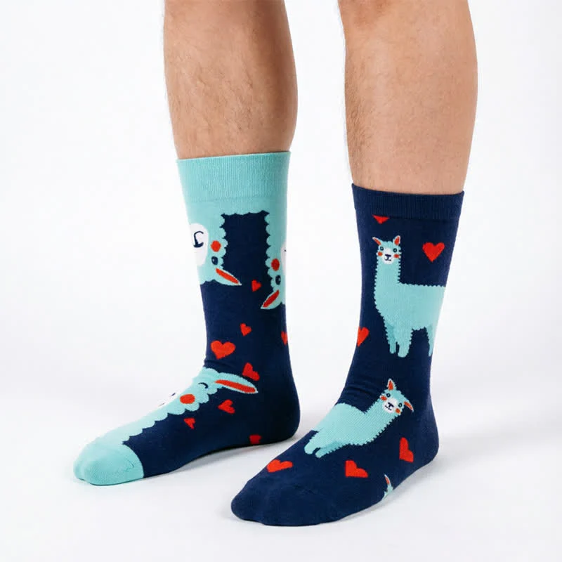 Alpaca Heart Quarter Socks