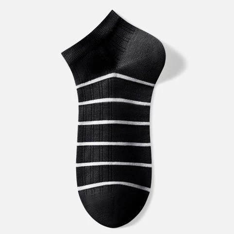 Gestreifte Baumwoll-Knöchelsocken (5 Paar) – Bild 9