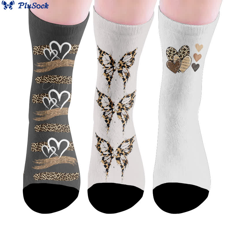 Leoparden-Schmetterlings-Herz-Socken