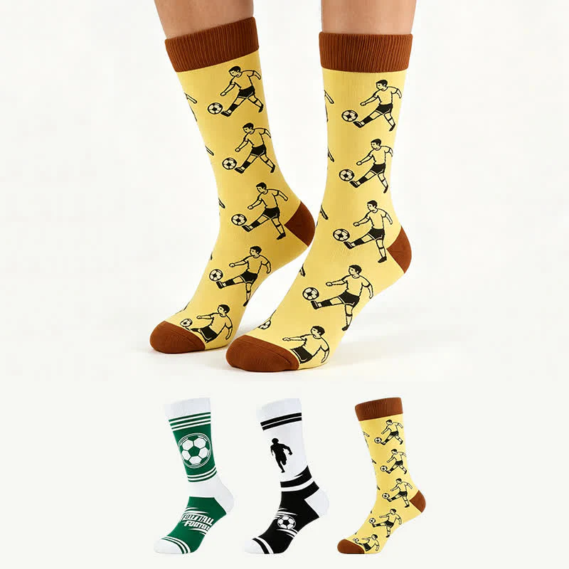 Baumwollsocken mit Fußballmuster (5 Paar)