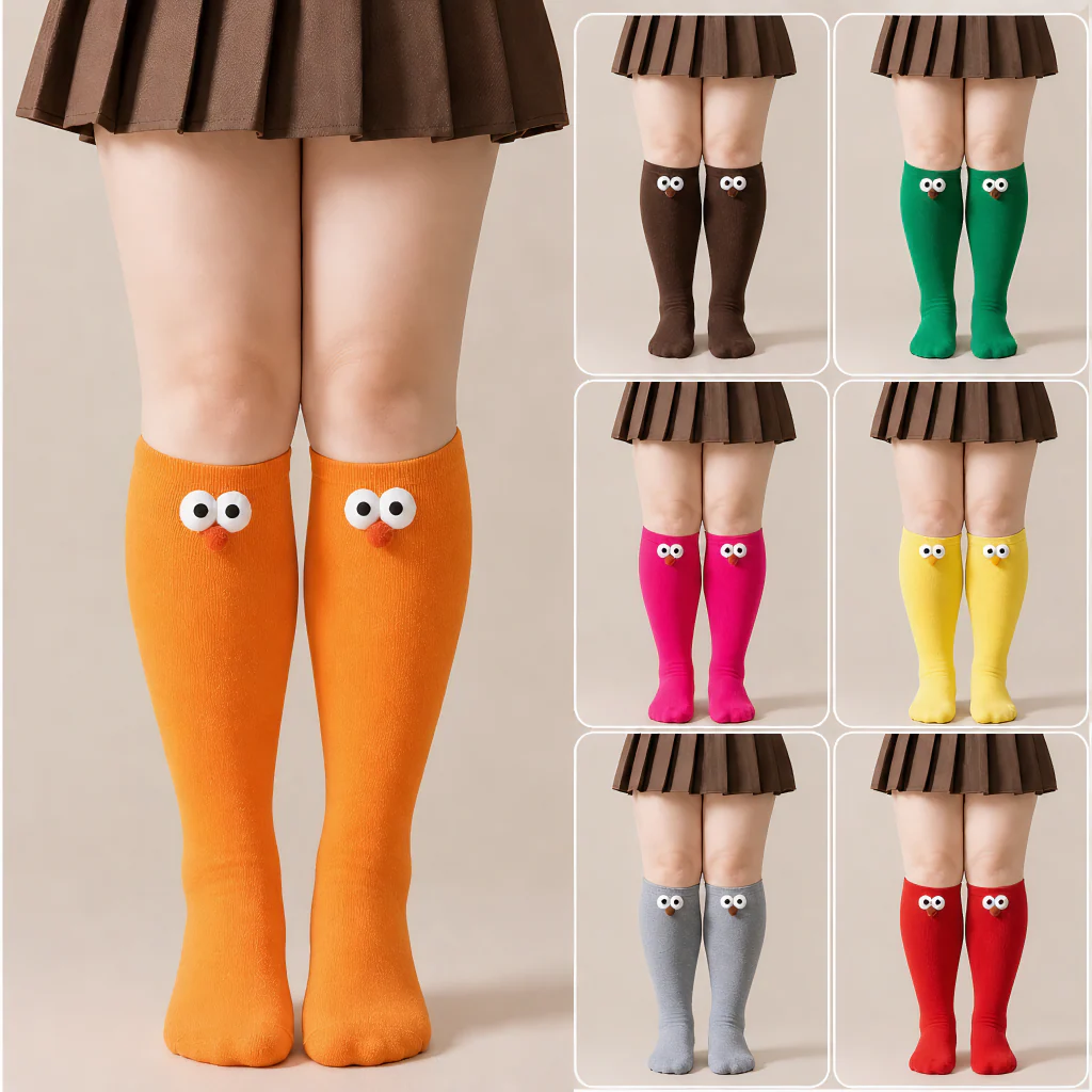 Niedliche Kniestrümpfe mit Tiermotiven (4 Paar)