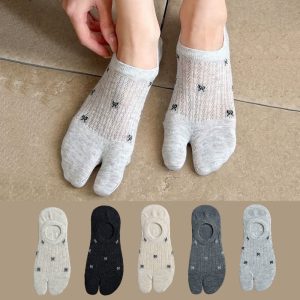 Weiche, gerippte, unsichtbare Zehensocken (5 Paar)