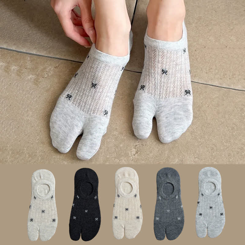 Weiche, gerippte, unsichtbare Zehensocken (5 Paar)