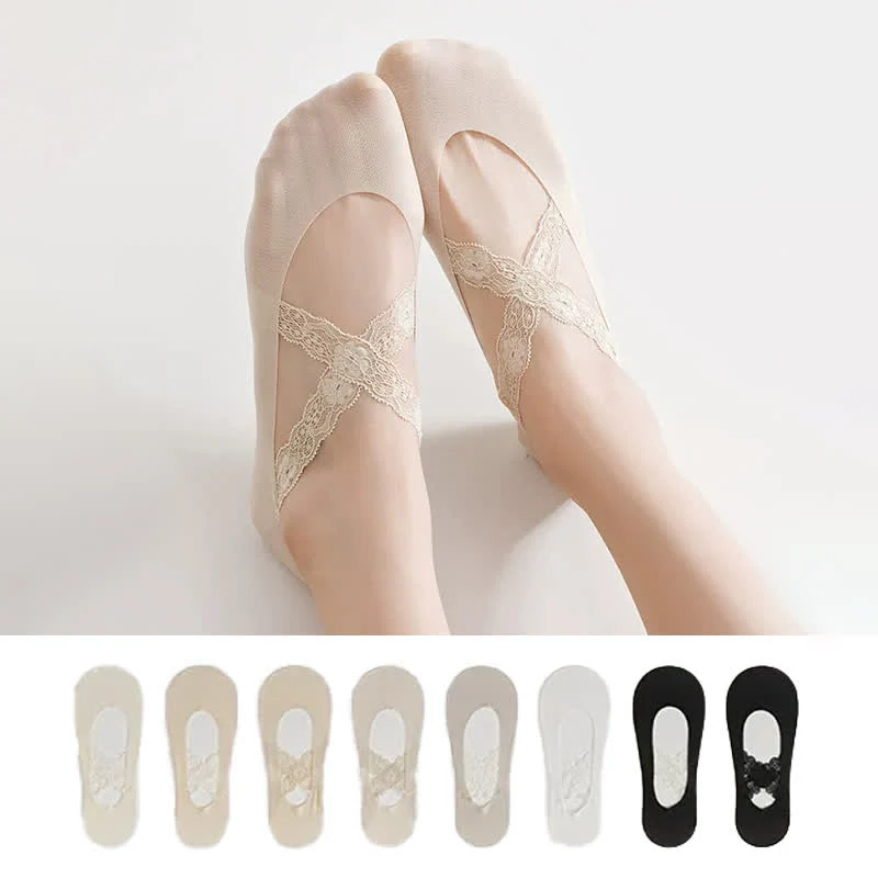 Spitze, atmungsaktive, unsichtbare Socken (3 Paar)
