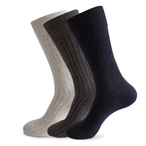 Socken mit einfarbigen Streifen (3 Paar)