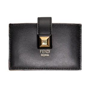 Fendi Klassisches Kartenetui mit goldener Hardware