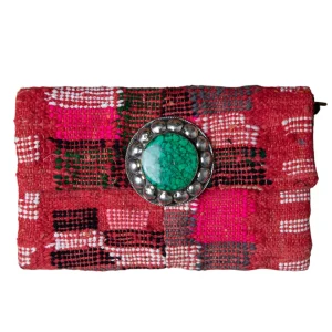 N.N. Aufwändig bestickte Vintage Boho-Clutch mit stilvollem venezianischem Verschluss
