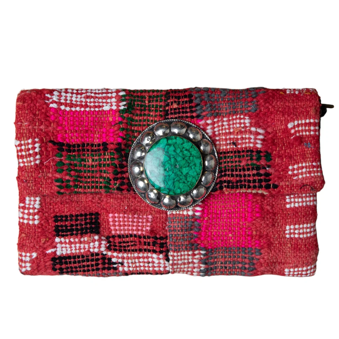 N.N. Aufwändig bestickte Vintage Boho-Clutch mit stilvollem venezianischem Verschluss