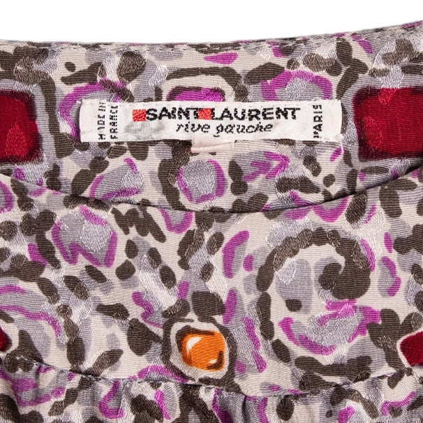 Yves Saint Laurent Rive Gauche Vintage Top aus Seide mit Signature Goldknöpfen – Bild 6