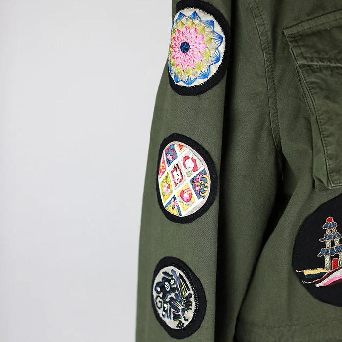 Amen Bestickte Military-Jacke mit integrierter Kapuze – Bild 5