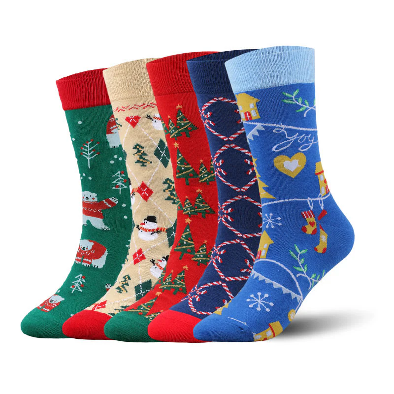 Weihnachtliche, weiche Socken (5 Paar)