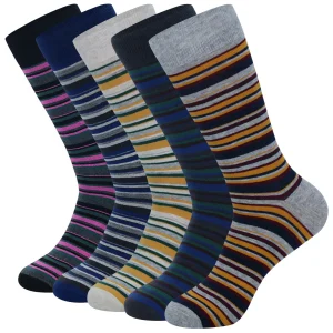 Patchwork-Nadelstreifen-Socken (5 Paar)