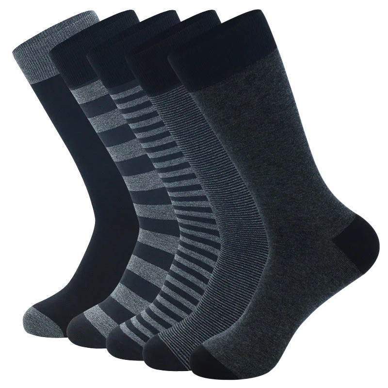 Graue, gestreifte Socken (5 Paar)