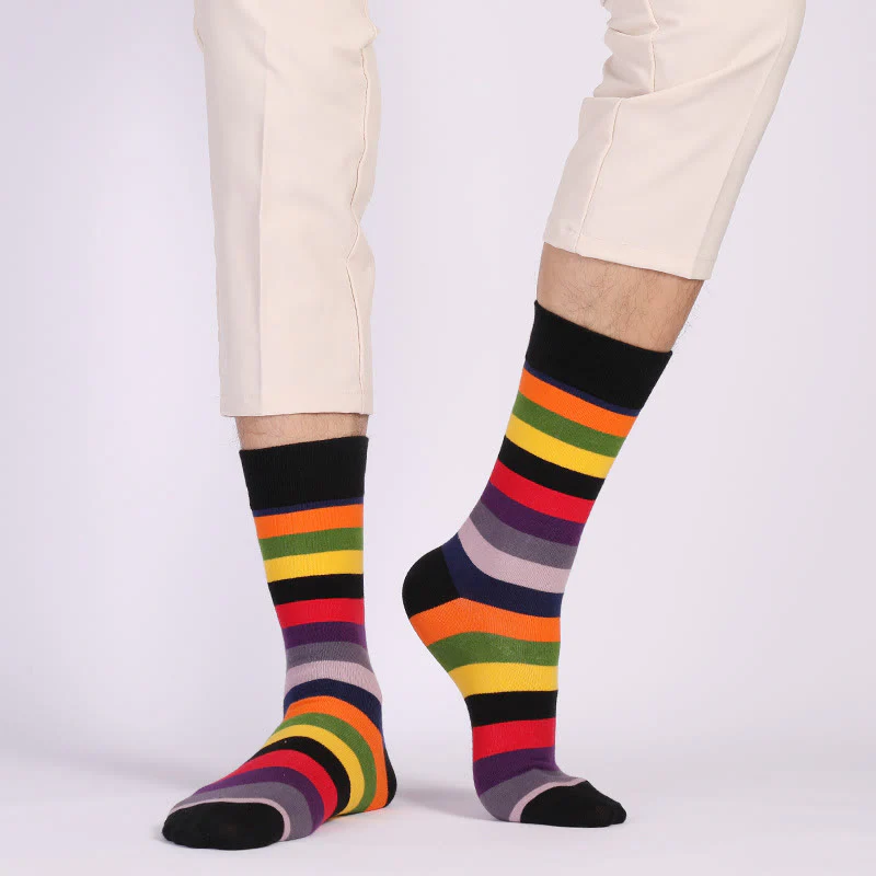 Farbgestreifte Socken (6 Paar) – Bild 3