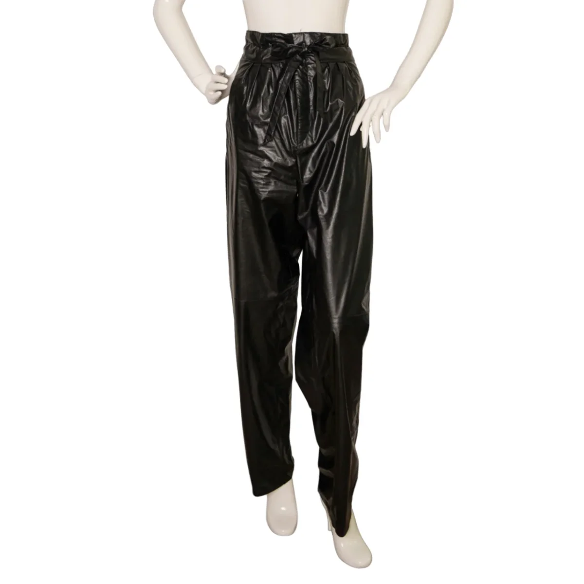 Isabel Marant Weite Bundfaltenhose in Lederoptik