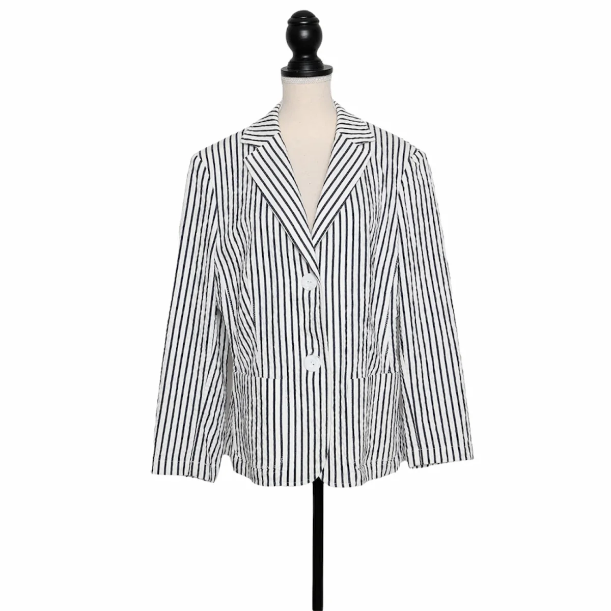 N.N. Gestreifter Seersucker Blazer