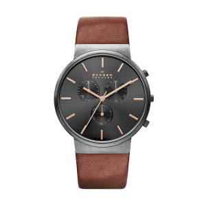 Skagen SKW6106 Chronograph in Grau, Roségold, Braun – Herrenuhr im Industrial-Design