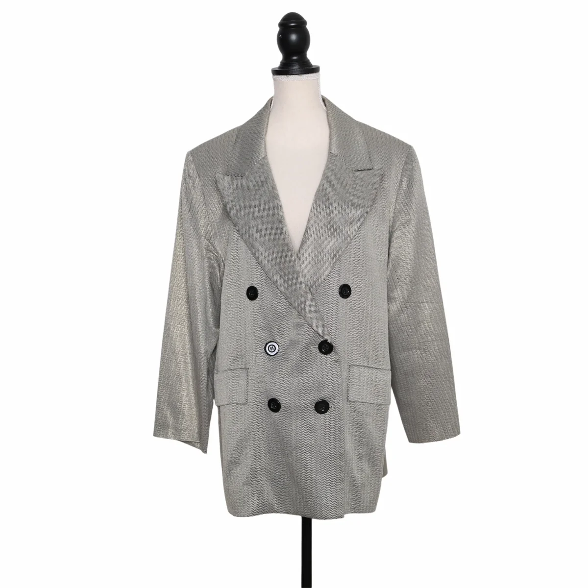 Yves Saint Laurent Doppelreihiger Vintage Blazer im Metallic-Look