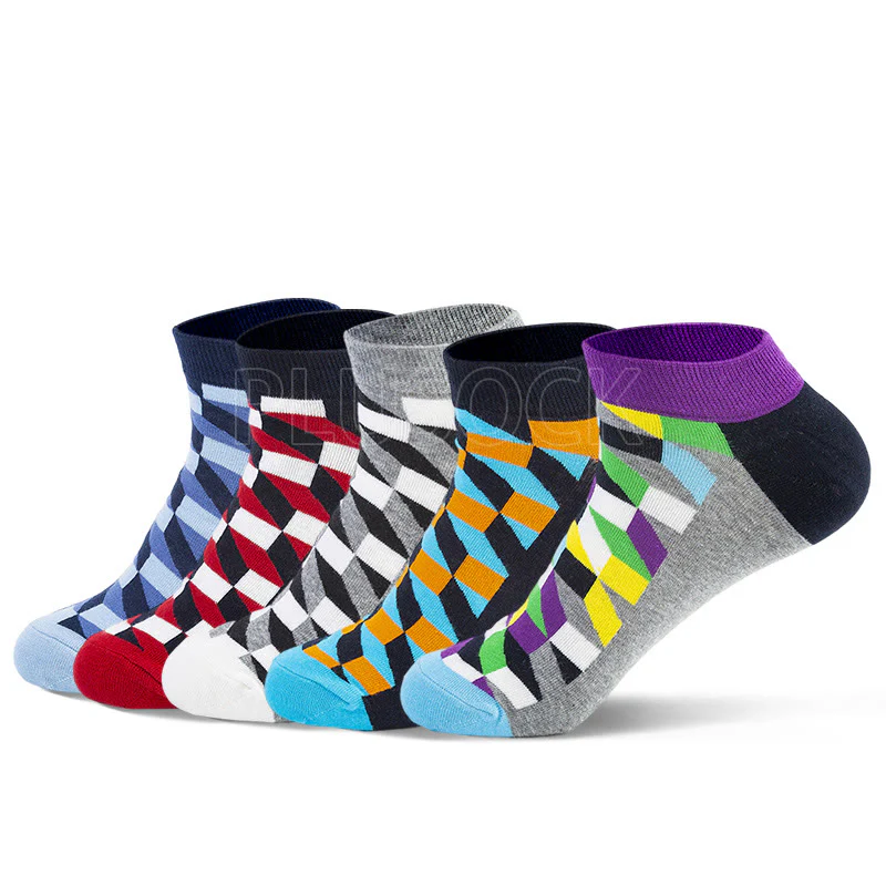 Knöchelsocken mit Rautenmuster (5 Paar)