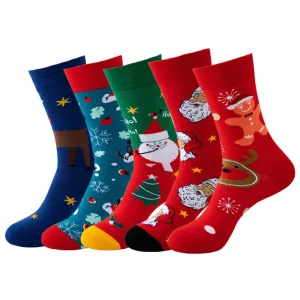 Weihnachtliche, warme und kuschelige Socken (5 Paar)
