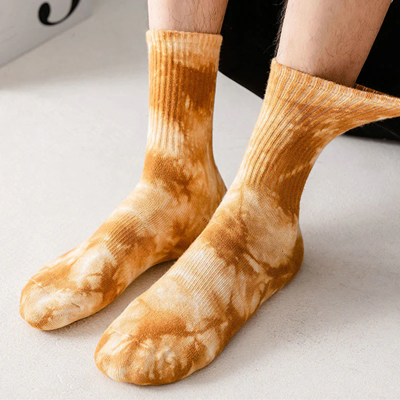 Bunte Viertelsocken im Batik-Look (4 Paar)