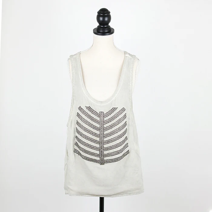 Balmain Tank Top mit aufwändiger Bestickung