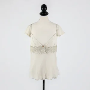 Strenesse Besticktes Seidentop mit Spitzendetails