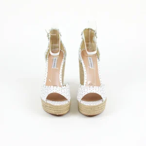 TABITHA SIMMONS Harp Perforated Scalloped Leather Wedge Sandals